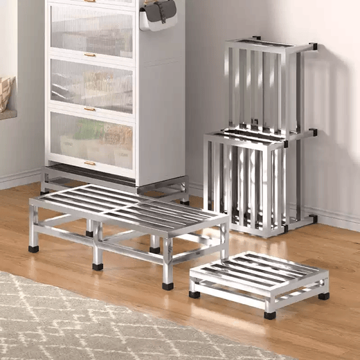 XMSJ stainless steel shelf customizable storage rack flower rack washing machine base fish tank load-bearing rack rectangular heightening bracket stainless steel thickened six feet high 10cm long 100 wide 50cm