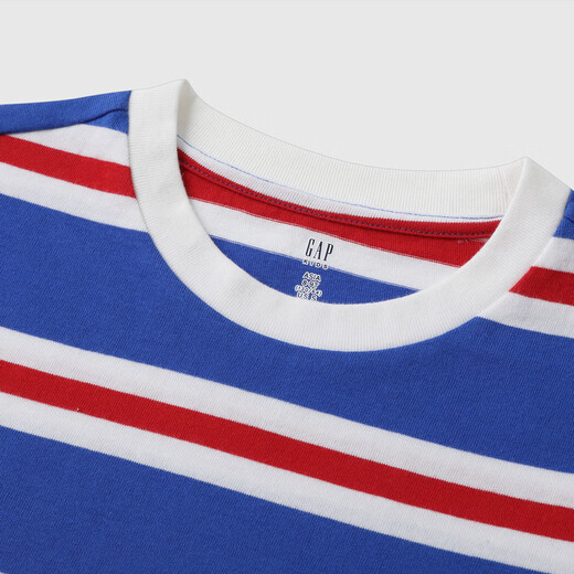 Gap Gap Boys 2026 Spring New Bear Embroidered Striped Loose Long-Sleeved T-shirt Children's Top 861988 Blue and White Stripes 120 cm (6-7 years old) Asian size