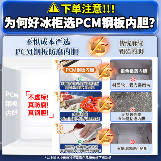 Haier Freezer Small household large-capacity frozen fresh-keeping horizontal top-door refrigerator 200 liters/300 liters first-class energy efficiency and energy saving dual-purpose small refrigerator without frequent defrosting 201 liters hot model holds 282Jin Jin is equal to 0.5kg of meat, high cost performance