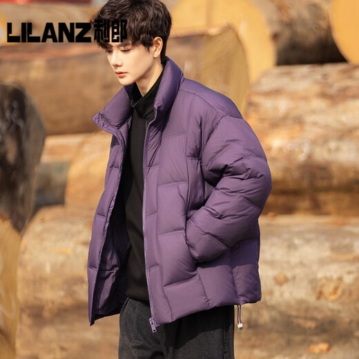 Высококачественное зимнее мужское пальто LiLang, воротник-стойка, свободная теплая куртка на белом утином пуху национального стандарта для защиты от холода, черный L (125-140 Цзинь Цзинь соответствует 0,5 кг, наполнен 171 г)