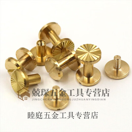 RSRDDY customized copper rivets diy loose-leaf brass account book nails leather goods sub-rivets account book order screws 10*4* rod length 10mm nuts + screws