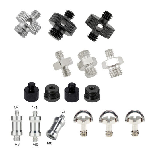 Xu ordered 14 to 38 to M4M5M6M8 screws, tripod, pan/tilt, camera hot shoe holder, light stand screw adapter, A1E1/4 male to 3/8 female