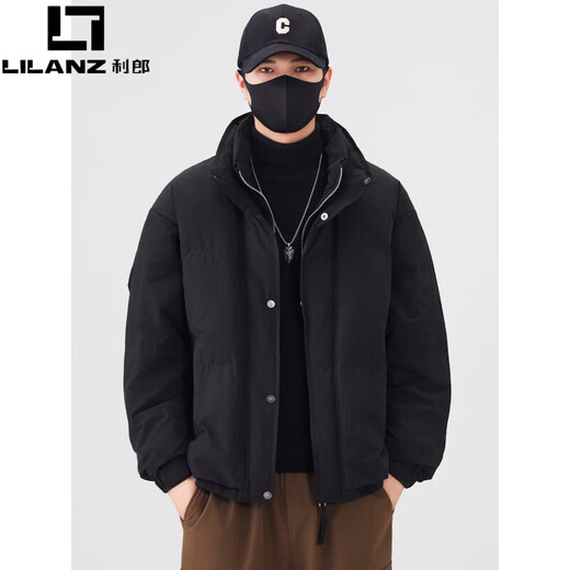 LILANZ 90 Белая куртка на утином пуху, мужская новая зимняя куртка 2025 года с воротником-стойкой, утолщенная повседневная теплая высококачественная куртка из двух частей, черная M 90-115Jin Jin равна 0,5 кг