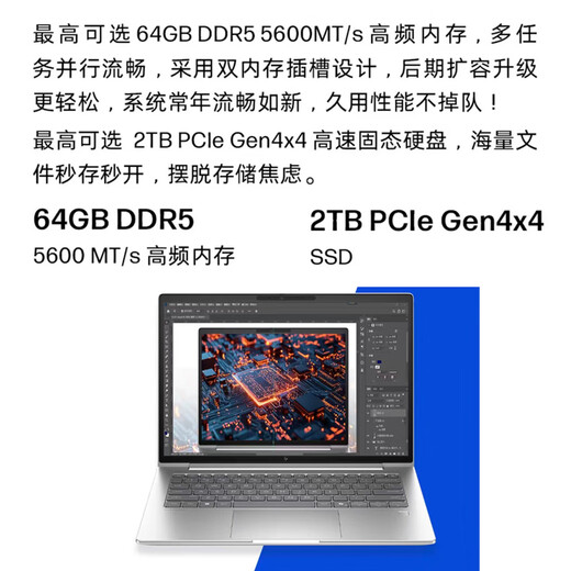 HP notebook Elitebook 640G11 14-inch AI high-end thin and light portable business computer Commercial high-end thin and light notebook office computer 650 G10 I7-1355U integrated display 15.6 inches 64G memory 2TB solid state customized