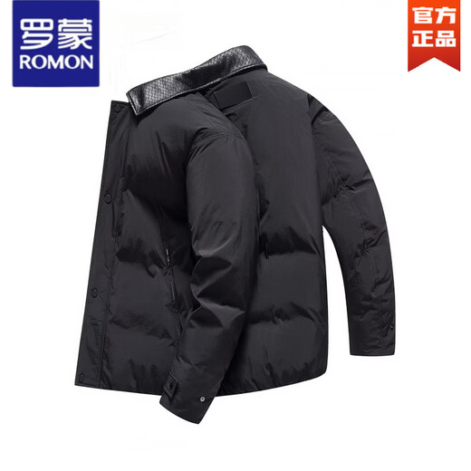 罗蒙（ROMON）巴恩风夹克羽绒服男短款2025秋冬季新复古翻领老钱潮流外套上衣 土黄色 L 175