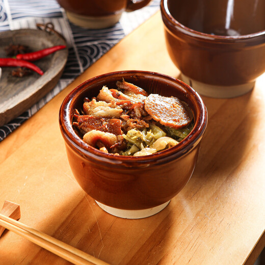 Shantou Lincun ceramic hammering bowl, garlic mortar, grinding pot, grinder, vegetable bowl, pepper, eggplant, preserved egg, pig's trotters, rice bowl without hammer or handle - medium-sized hammering bowl