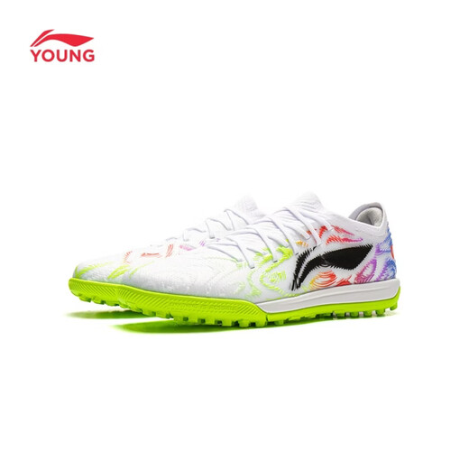 Li Ning children's shoes children's football shoes Fengrui 1 boys' TF broken nails hard court professional game training shoes YKGW022 standard white/black-1 36