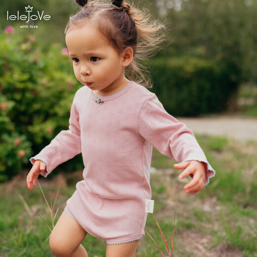 LELE JOVElelejove Nordic style baby spring pure cotton triangle crawl suit for small month old baby 26 spring long-sleeved fart jacket, glazed yellow 73cm