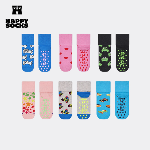 Happy Socks 2025 autumn and winter new product Children's trendy brand Guima series ins wind tube cotton socks pink love 2-3Y