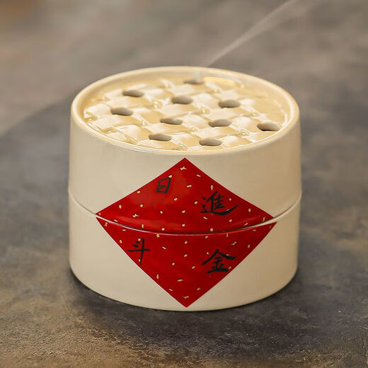 Shantou Lincun Creative Ceramics Rijindou Gold Smoked Stove Household Chinese Steamer Ornament is booming