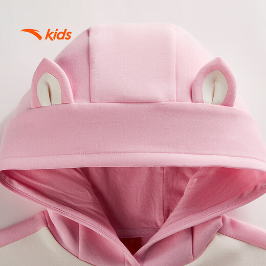 Anta children's sweatshirt girls' 26 new year style red pony print cute hooded pullover 362619723S Sakura Pink-1 120