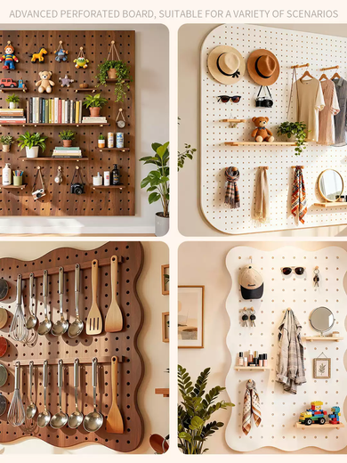 Sailotou solid wood perforated board custom display rack wooden desktop wall desk storage wall entry door porch storage rack Full-length mirror ENF grade 100*200 walnut color-square Full-length mirror ENF grade 100*200 walnut color-square