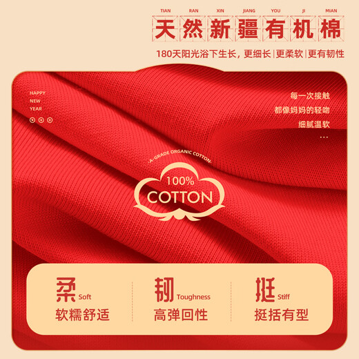 Jeanswest children's short-sleeved T-shirt winter red national trend bottoming shirt for boys and girls New Year's Eve clothing New Year's limited short-sleeved DX red (TS Horse Year English Gong) 100 Recommended weight 24-30Jin Jin is equal to 0.5 kg