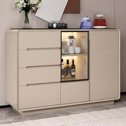 Shengjiang Liangcai tea bar machine integrated cabinet smart home living room light luxury multi-functional water dispenser wall sideboard tea cabinet wine cabinet 100 wide 38 thick 95 high (cream white) warm