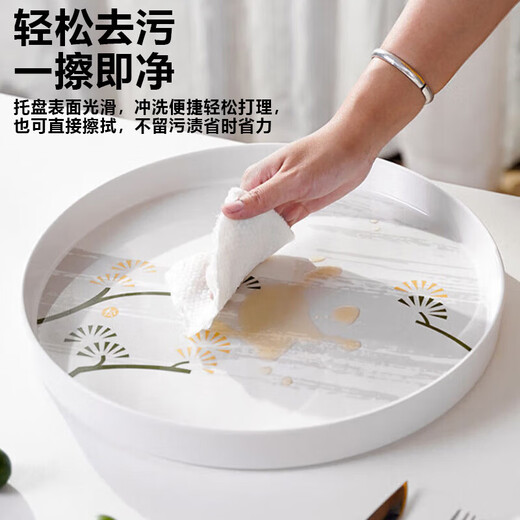 Xingfang Rectangular Large Tray Melamine Tea Tray Breakfast Tray Living Room Dried Fruit Fruit Tray Thickened Pine Medium Tray