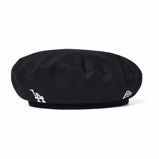NEW ERA Solid Color Design Cotton Beret Unisex Couple Style Black Default XL L-