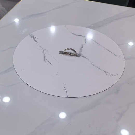 Yusenyi iron pot stew table top cover, hole-patch cover, hot pot steel ring cover, smoke ring cover, hot pot sunken pot ring cover for placing vegetables, white marble pattern stainless steel flat cover, 54cm base plate customization