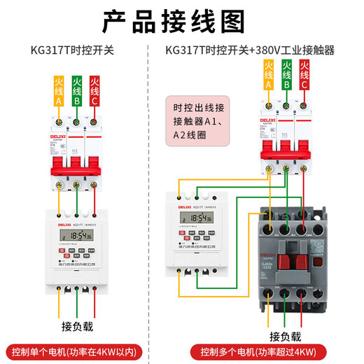 Delixi time control switch timer 380V intelligent water pump oxygenation three-phase automatic time air controller 380V time control (11000W) for use