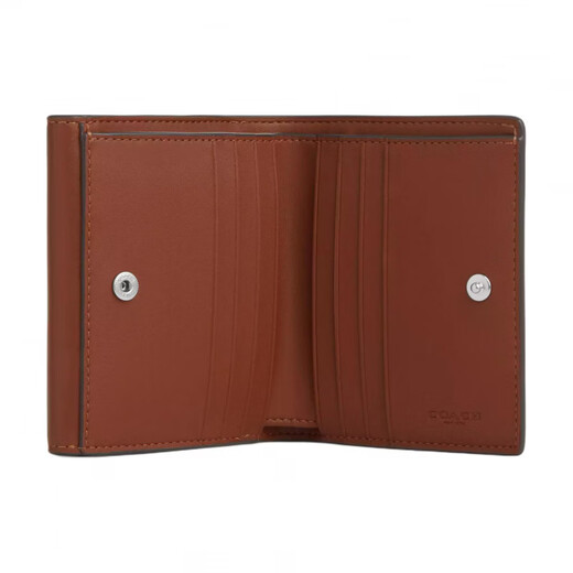 COACH Eliza 11 brand logo snap closure calfskin wallet small size women's rosewood rosewood 1 rosewood 2