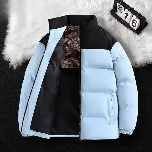 Зимний мужской пуховик Playboy с воротником-стойкой, свободная холодостойкая теплая куртка на белом утином пуху, мужская 9887, черный M 90-105Jin Jin весит 0,5 кг