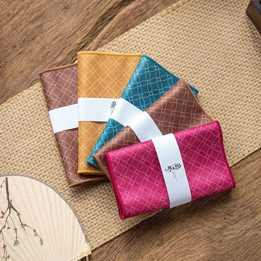 Guangyi thickened tea towel, tea cloth, absorbent tea tablecloth, Chinese Kung Fu tea set, tea ceremony accessories, towel, tea mat, rag mat, Fugui tea towel - coffee color 35*15cm