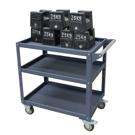 Yuechangsheng value-for-money workshop heavy-duty mobile tool trolley multi-functional industrial-grade thickened two- and three-layer handling hardware railway blue STK9053-three layers