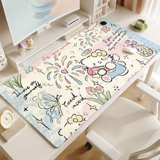Wing Fantasy Heated Mouse Pad Extra Large Heating Desk Pad Girls Office Computer Desktop Pad Winter Desk Writing Hand Warmer 2 40x90CM Timed Power Off Waterproof Three-speed Temperature Adjustment