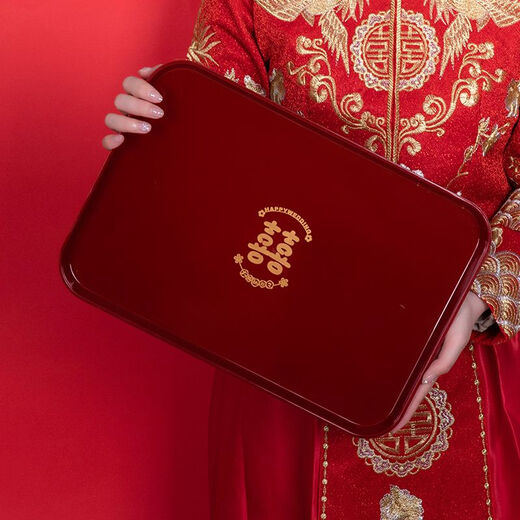 Pupan Plastic Burgundy Wedding Tray Wedding Tea Tray Wedding Tray Candy Bridal Wedding Toast Tea Tray Hotel Use Phnom Penh Big Day Disc 2 pcs