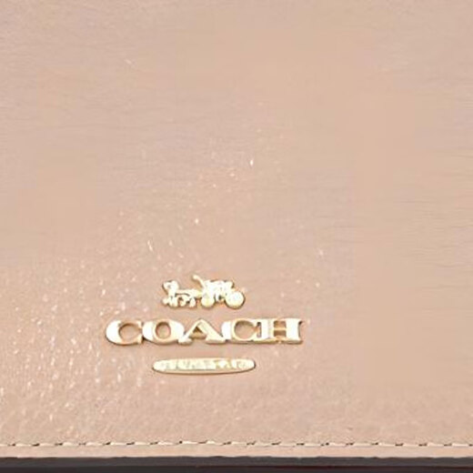 COACH 10 Golden Horse and Car Letter Logo Pebbled Leather Card Holder Wallet Women's Diamond Gray Default Basic Pack (Bag + Dust Bag)