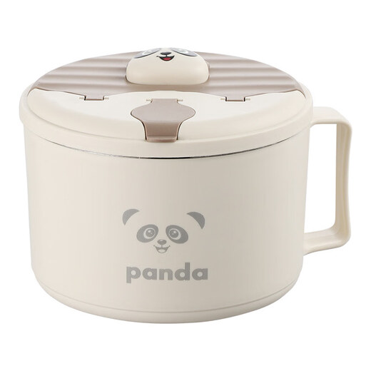 Tuojin German imported quality instant noodle bowl for dormitory students with lid 316 stainless steel instant noodle drainable bowl for canteen off-white 316 stainless steel + tableware supports testing 1300ml