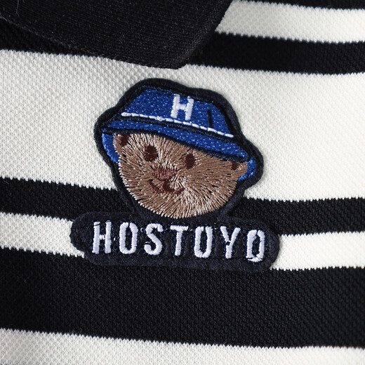 Royal Tong Yuan Boys' Fashionable Velvet Polo Striped Sweater 25 Winter Long Sleeve Tops for Middle and Older Children