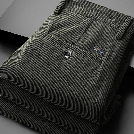 NASAOVER Pantalones de pana de alta gama para hombres de lujo ligeros Estilo otoño e invierno más pantalones de pierna recta de negocios cálidos de terciopelo Pantalones de hombre de marca Azul de alta gama Retornable con seguro de envío más terciopelo 33 Recomendado 130-140 Jin Jin equivale a 0,5 kg