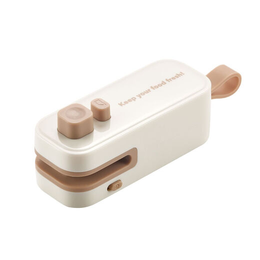 Jiabaili new sealing machine small hand-pressed household rechargeable sealer portable snack sealing machine plastic bag heat sealing milk coffee white magnetic design upgraded Type-c charging port