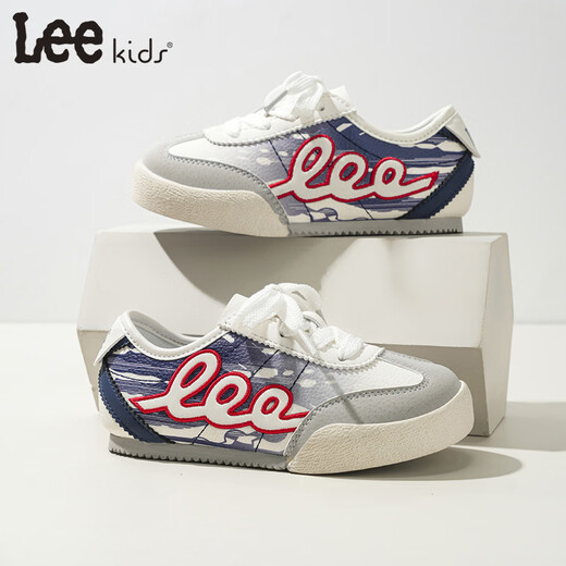 LEE KIDS children's sneakers 2026 spring new casual children's sports shoes retro children's moral training shoes casual versatile children's shoes blue 26