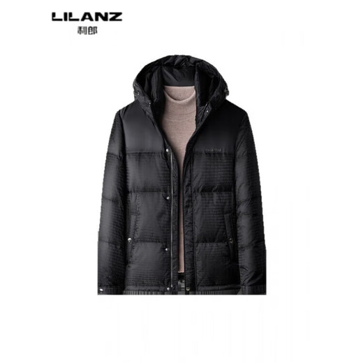 LILANZ high-end white duck down short hooded jacket for men winter fashion trend thickened warm down jacket for men purple 28709 14XL (180)