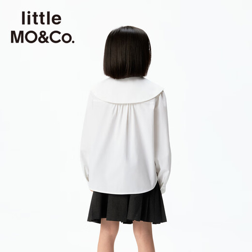 Little MO&Co. Jiajia's same little moco children's wear 26 spring new style girls floral cotton doll collar long-sleeved shirt white 140 140/68