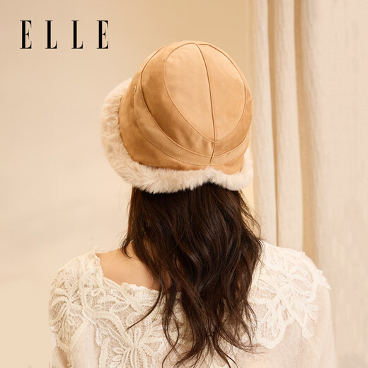 ELLE hat winter women's warm woolen hat birthday gift women's fur ball thunder hat balaclava