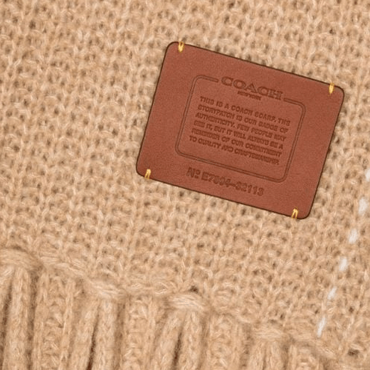 COACH Logo Design Wool Scarf Women's Brown Default F