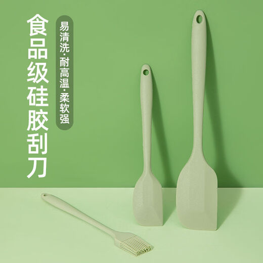 All-in-one anti-scratch baking cream spatula and mixing scraper tool butter green silicone spatula extra large