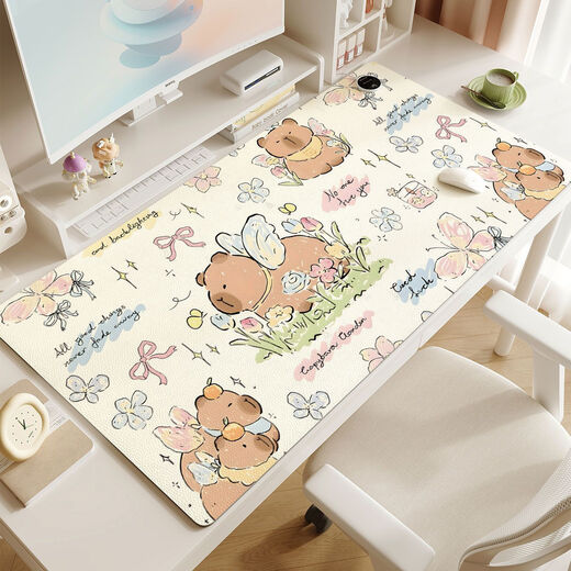 Wing Fantasy Heated Mouse Pad Extra Large Heating Desk Pad Girls Office Computer Desktop Pad Winter Desk Writing Hand Warmer 2 40x90CM Timed Power Off Waterproof Three-speed Temperature Adjustment