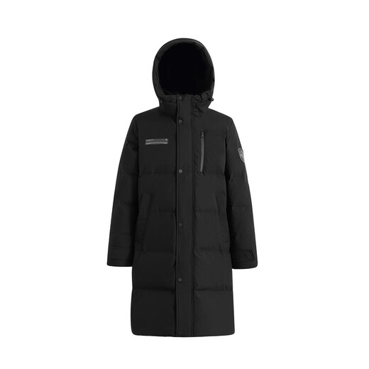 Flying in the Snow Autumn and Winter New Fashion Casual and Comfortable Silhouette Men's H Version Solid Color Stand Collar Hooded Down Jacket for Men Black|8056 XL 180/100A