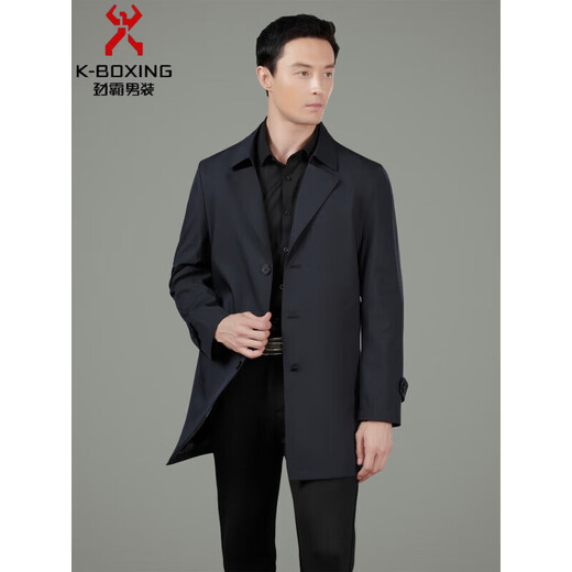 KBXNG Jinba windbreaker mid-length dad autumn and winter coat thickened business casual medium and large size tops mall same style 2123#Navy M 170 weight 100-115Jin Jin is equal to 0.5 kg