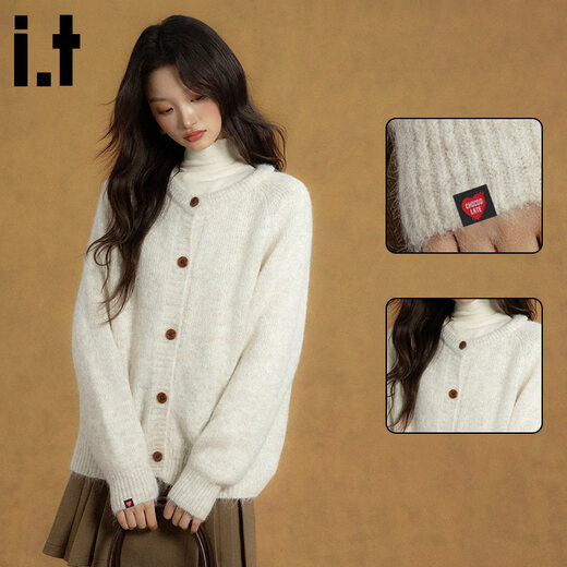 CHOCOOLATE it Women's Classic Gentle Style Purple Cardigan Sweater Women's 2026 Spring New Soft Waxy Cotton Wool Sweater Purple Official Authentic One Size