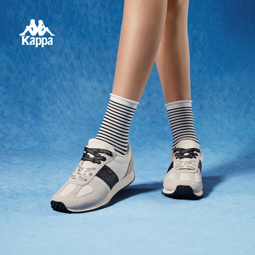 Kappa Kappa Dream Sports Shoes Women's 2026 Spring New Soft Sole Retro Casual Shoes Fashionable and Versatile Running Shoes Cheese White/Black 36