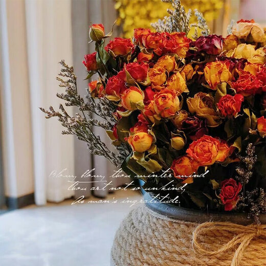 Dried flower multi-headed roses air-dried handmade flowers real flowers graduation photo living room decoration ins home furnishings ins style fantasy bubbles 35 flowers