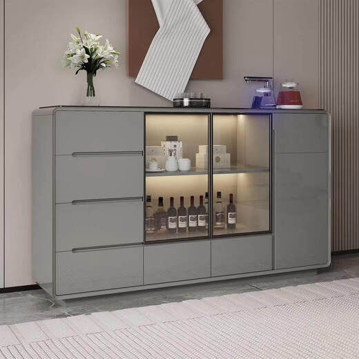 Shengjiang Liangcai tea bar machine integrated cabinet smart home living room light luxury multi-functional water dispenser wall sideboard tea cabinet wine cabinet 100 wide 38 thick 95 high (cream white) warm