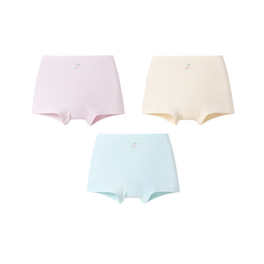 Annil (Annil) children's clothing girls' boxer briefs three-piece set 2026 spring new combination 02 (skin color + light purple + light green) 120