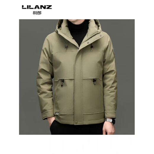 LILANZ high-end white duck down short hooded jacket for men winter fashion trend thickened warm down jacket for men purple 28709 14XL (180)
