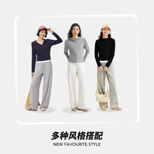 Hotwind shopping mall same style women's long-sleeved hooded cardigan 2026 spring new invisible zipper sports top 29 navy blue M