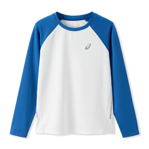 ASICS children's new style sports and leisure quick-drying and versatile knitted T-shirt for boys and girls 139 white/blue 170 cm